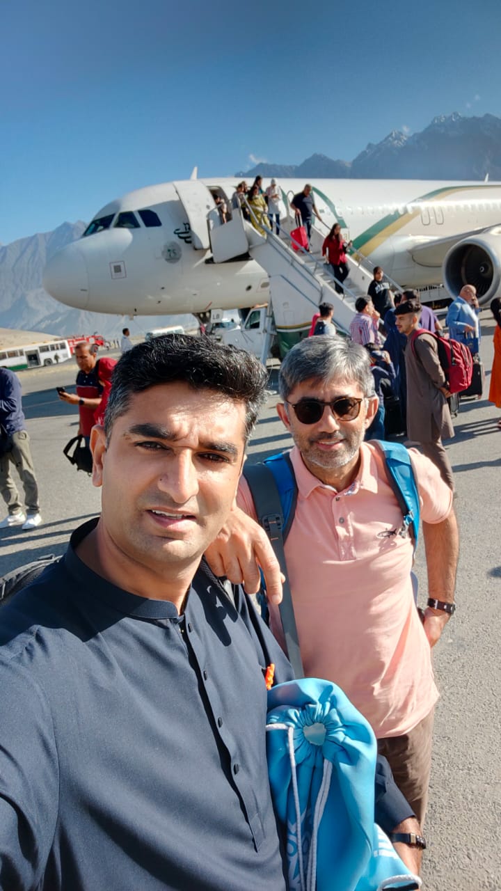 Tale of K2 Basecamp Trek 2023 2 Arrive at Skardu Airport with Dr. Afsar Warraich during K2 Concordia Basecamp Trek 2023