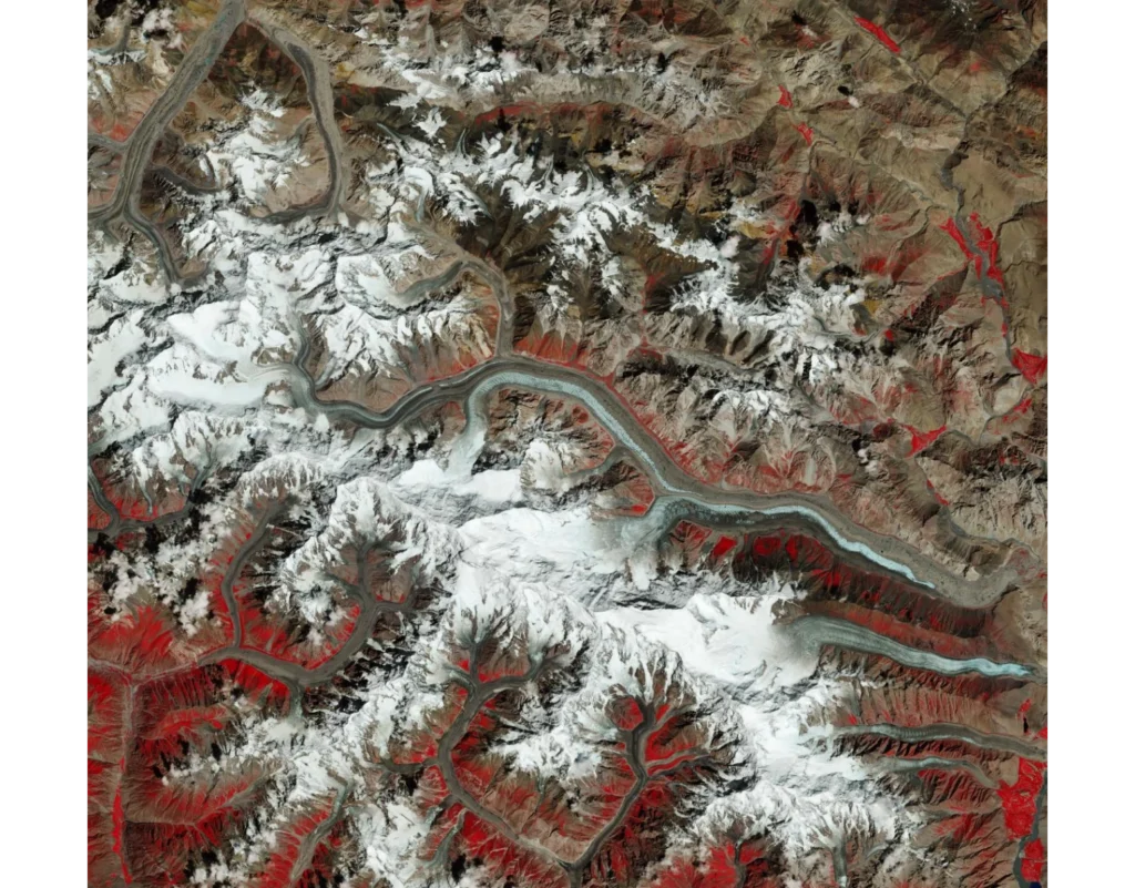 Tale About Ibex Trophy Hunting in Hunza Pakistan 18 Sattelite View of Batura Glacier hunza