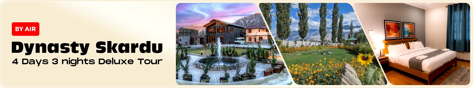Skardu valley tours by air including dynasty hotel Dynasty Skardu by Air Tour